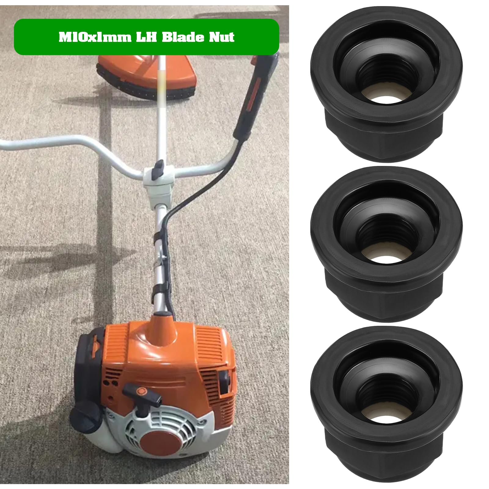 Create idea 5Pcs Strimmer Blade Nut M10x1mm Left-Hand Thread Nut Replacement Part 4126 642 7600 LH Thread Collar Nut Compatible with Stihl FS120 FS200 FS250 FS86 FS87 FS87R - Image 4