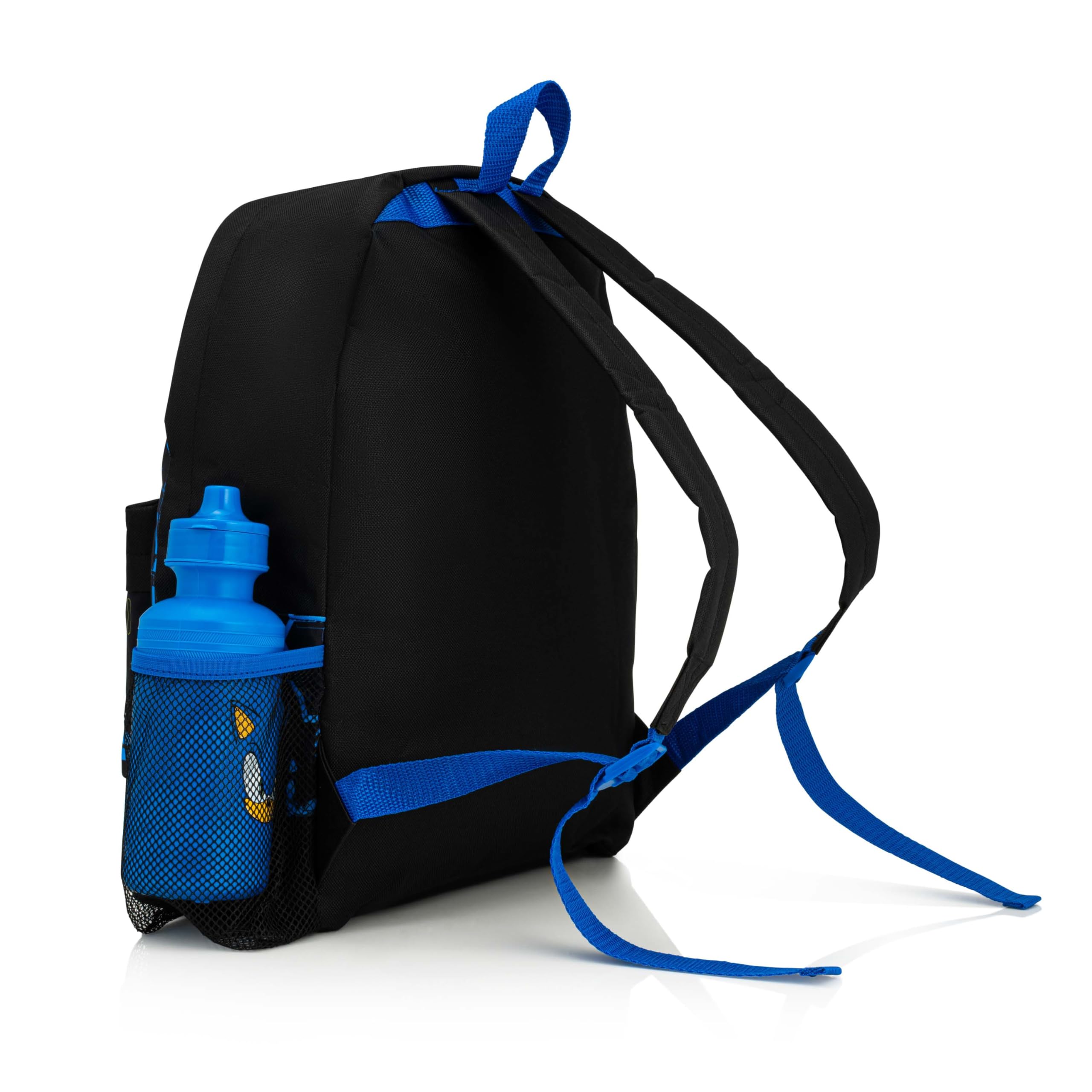 Mochila escolar Sonic The Hedgehog con bolsa de almuerzo, estuche y botella de agua, para niños con correas acolchadas ajustables