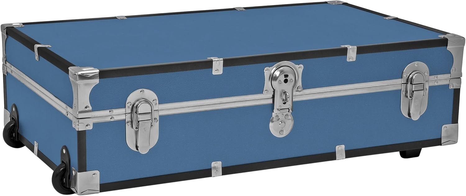 Advantus SWD5241-00 31 in. Seward Under the Bed Trunk with Wheels & Lock, Misty Blue