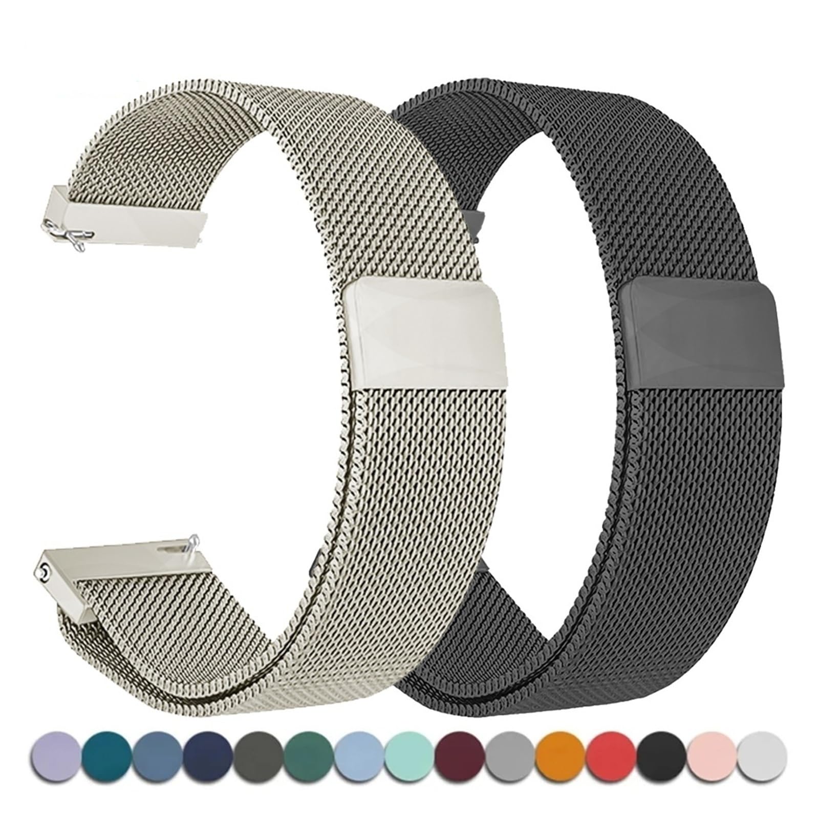 Bracelet magnétique en acier inoxydable avec boucle milanaise 20/22 mm pour Samsung Galaxy Watch 7 6 5 4 40 mm 44 mm pour S3 Huawei GT4 GT3 (rouge, 20 mm)