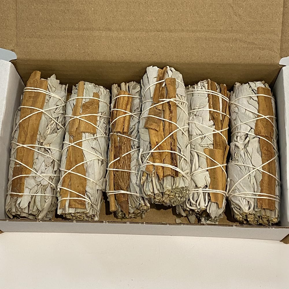 Smudge Sticks, White Sage and Cinnamon 4", Pack of 6