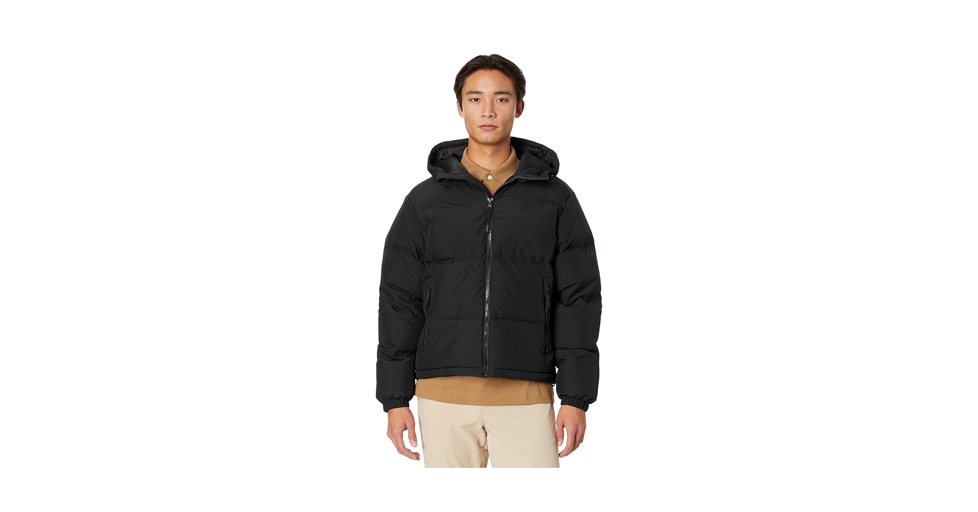 Lacoste mens Solid Full Zip Puffer Parka Jacket, Leafy, X