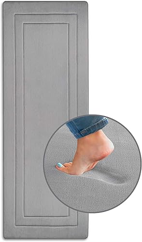 Miniatura 8 de Ultima Comfort - Tapete de espuma viscoelástica, 17 x 47 pulgadas, antideslizante, tapete de baño extralargo para baño, cocina y dormitorio (gris