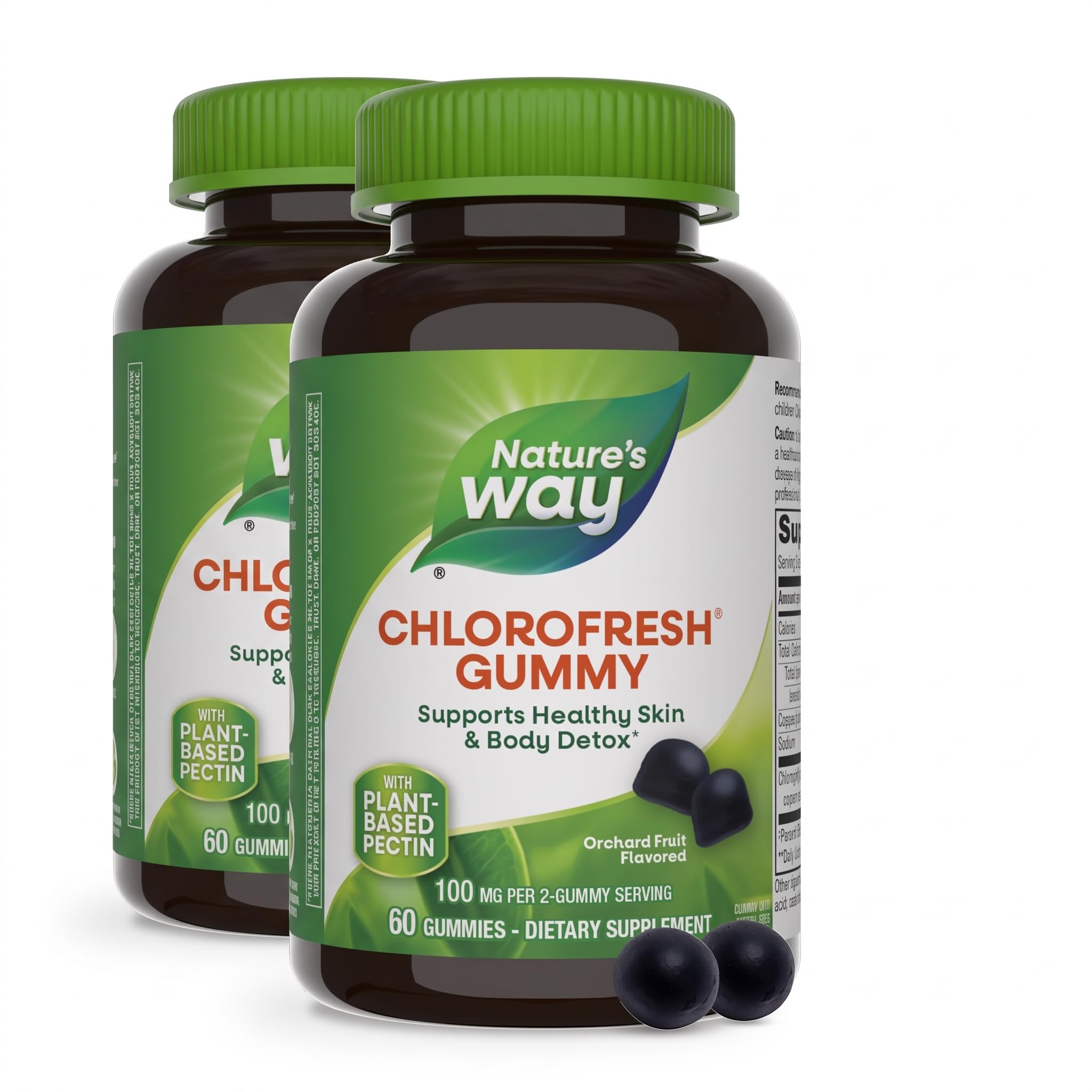 Nature's Way Chlorofresh Chlorophyll Gummies, Supports Healthy Skin and Body Detox*, Internal Deodorant*, Orchard Fruit Flavored, 60 Gummies — Amazon image 8