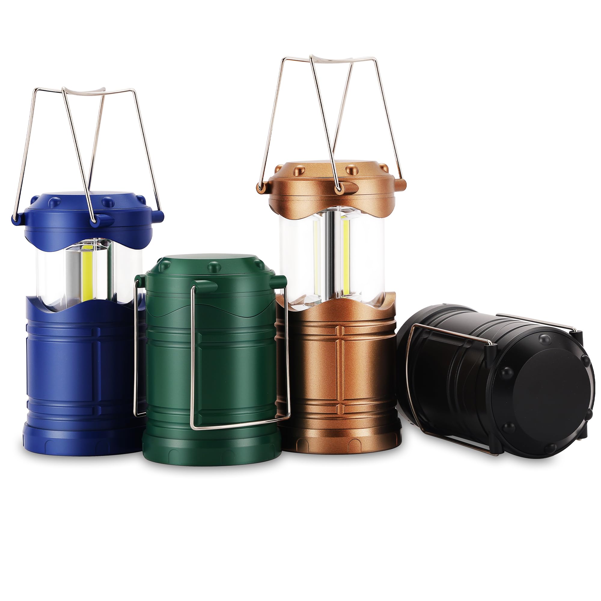 Lichamp LED Camping Lantern, 4 Pack Battery Powered Flashlight for Power Outages, Portable Collapsible Hanging Light Essential for Home, Outdoor, Emergency Lamp Survival Kit Gear for Hurricane, C5