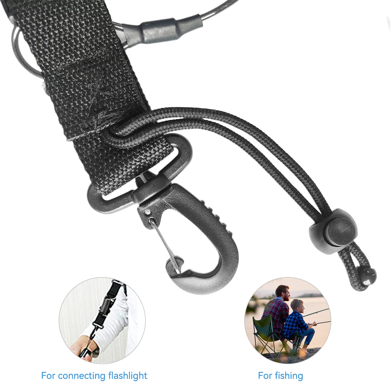 Accesorios de buceo, 2 unidades, cable en espiral para buceo, accesorios de buceo, herramientas de gancho para cámara subacuática, snorkeling, correa anticorrea, con clips de cierre rápido