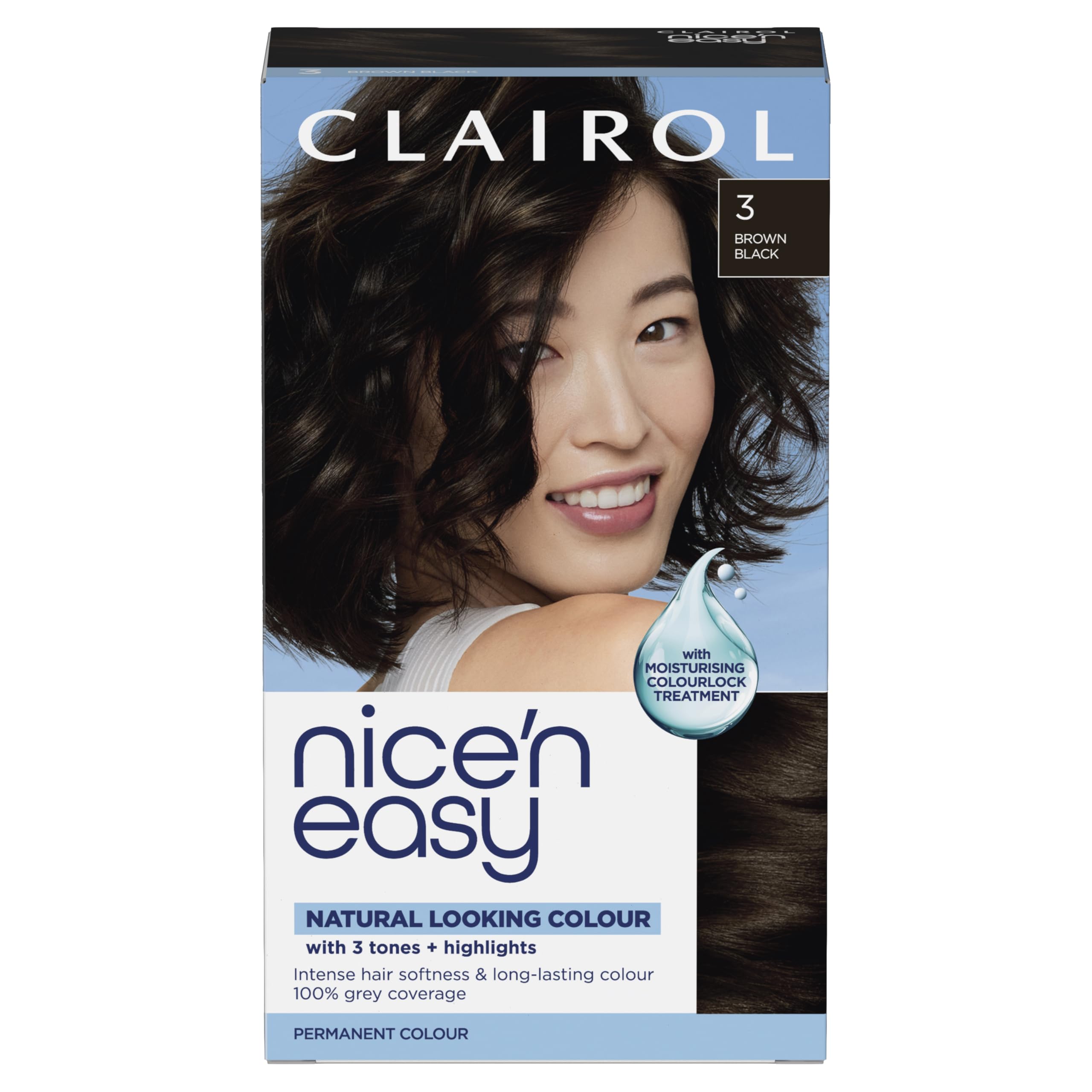 Clairol Nice'n Easy Permanent Hair Colour 3 BROWN BLACK BNIB FREEPOST
