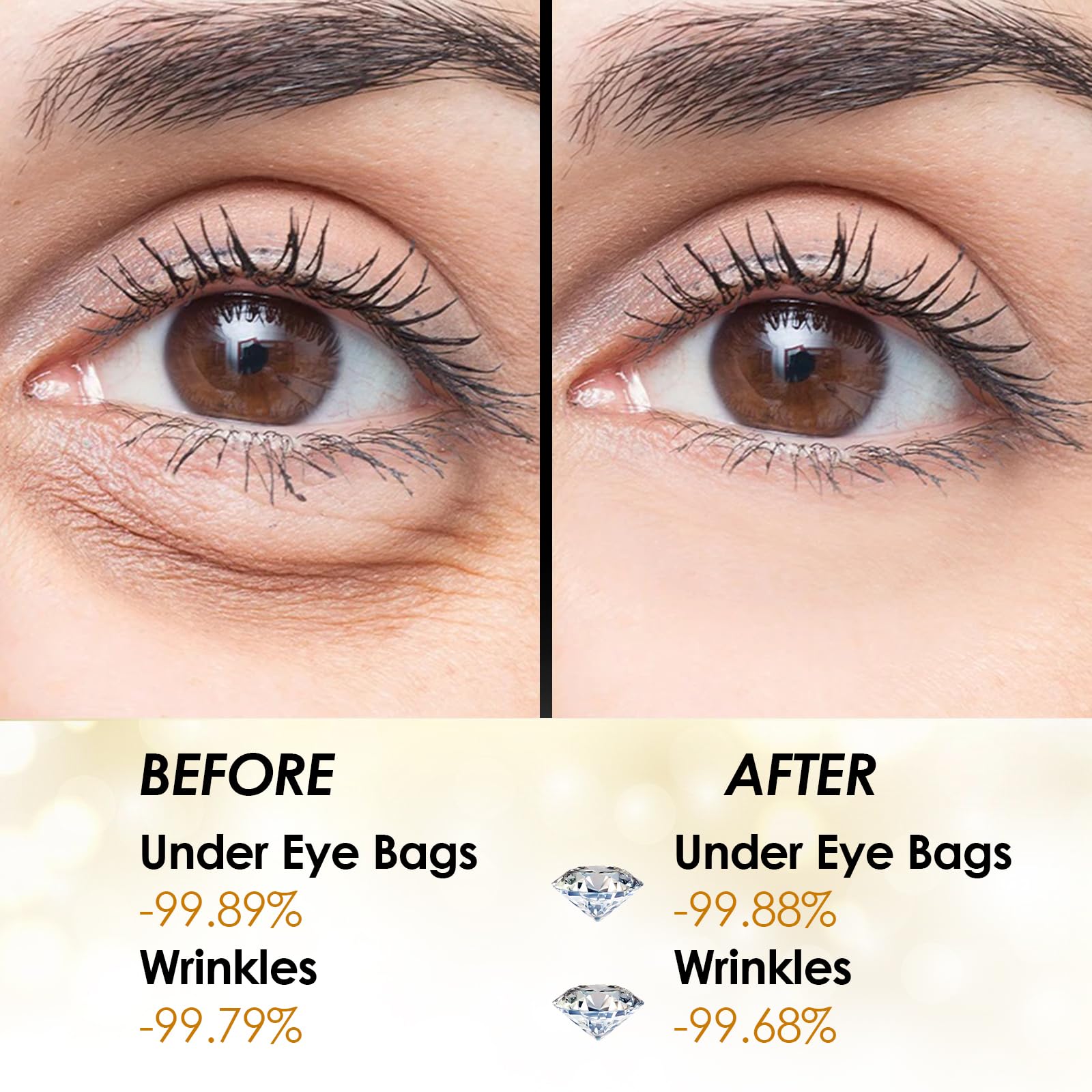 60 Patch Gold Masque Pour Les Yeux, Patch Anti Cernes Yeux, Contre les poches, cernes et rides, Hydratant, aide à soulager la fatigue, Soin éclaircissant du contour des yeux pour Femmes et Hommes