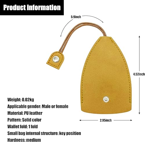 Miniatura 2 de Paquete de 2 fundas protectoras para llaves de automóvil, de piel sintética, bolsa de almacenamiento extraíble con control remoto, universal para la