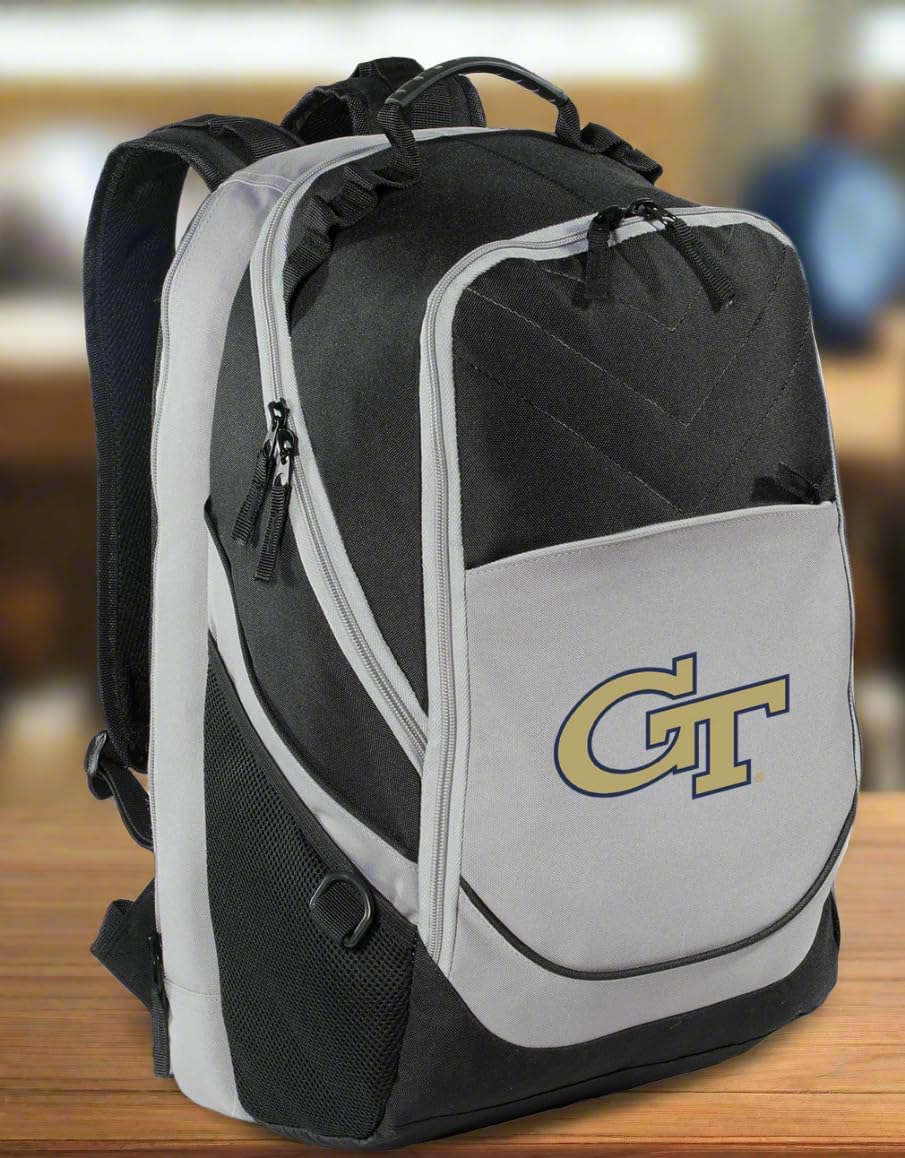 Broad Bay Georgia Tech Backpack GT Laptop Computer Bag (Black & Gray) - Image 3