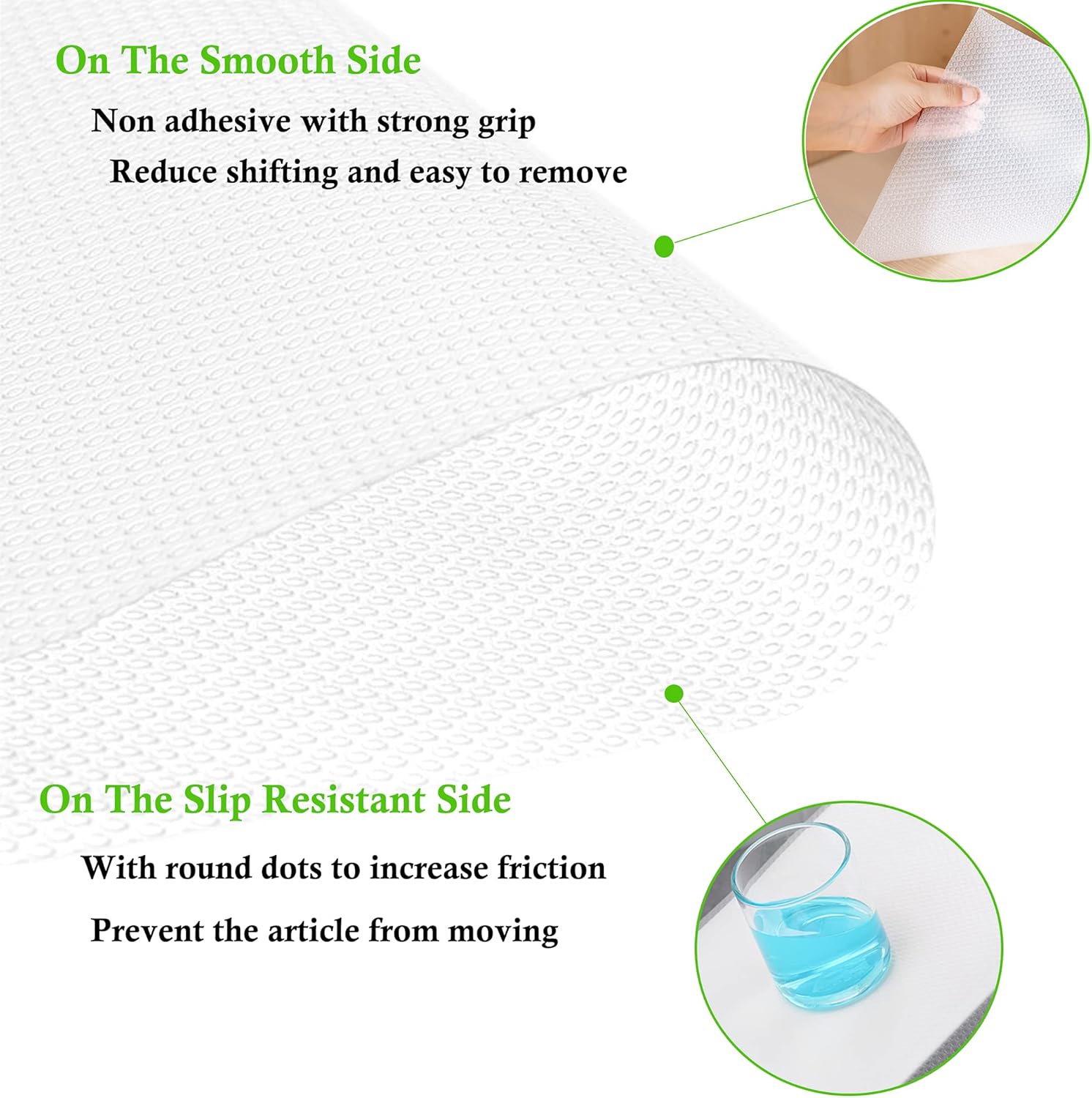 Cabinet Liners Non Adhesive Clear Kitchen Drawer Shelf Liner, 24 in x 20 FT Non Slip Waterproof Fridge Mat for Refrigerator, Dresser, Wire Shelf, Toolbox, Cupboard, Pantry, Storage and Desk