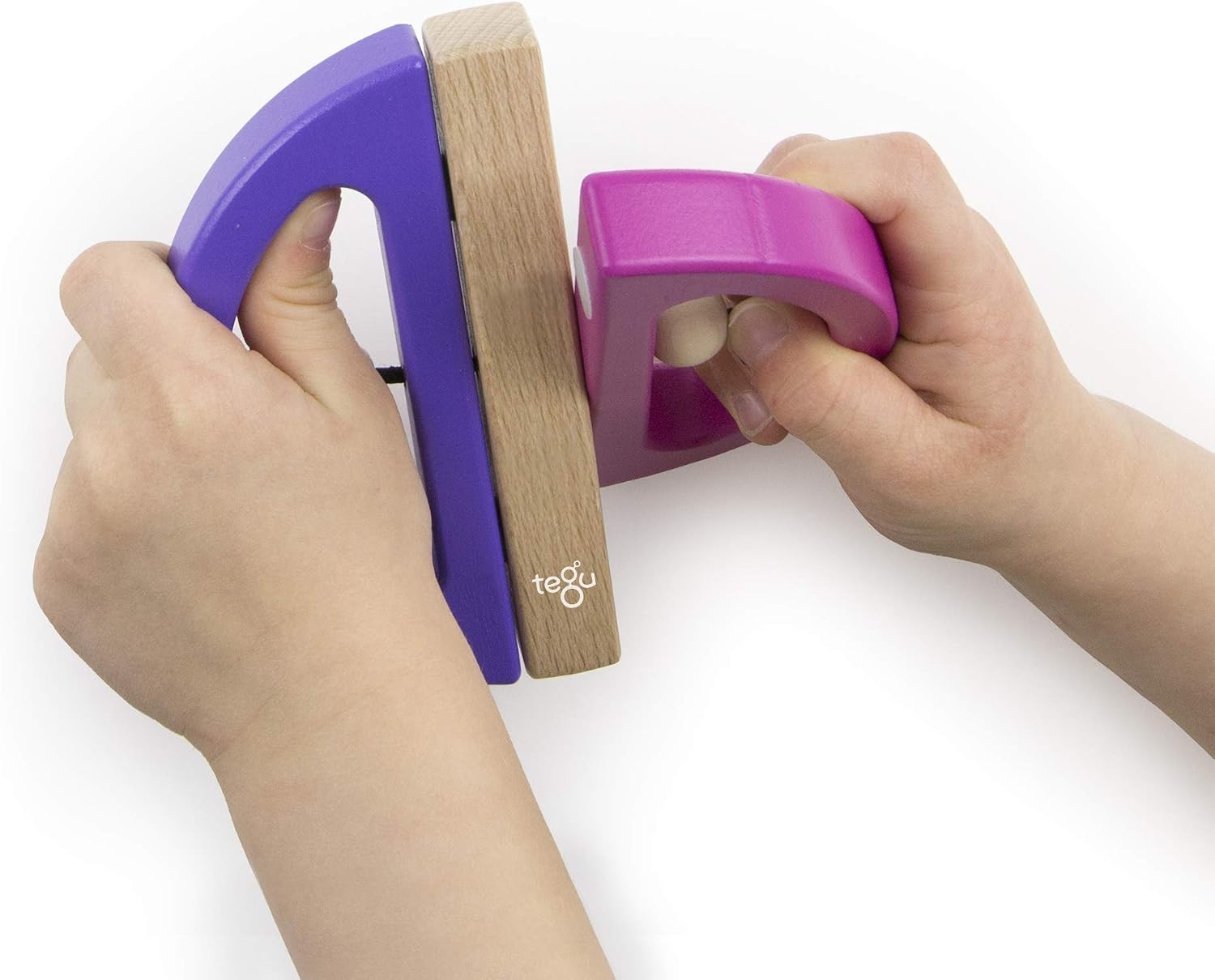 Tegu Swivel Bug Magnetic Building Block Set, Pink & Purple