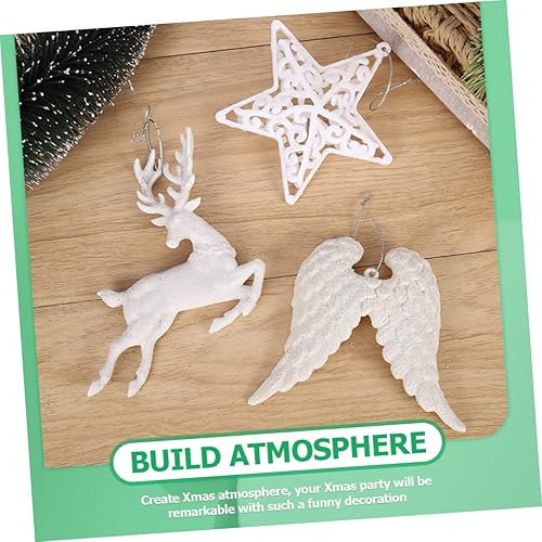 Miniatura 8 de 6 adornos de ala de ángel de Navidad, decoración de árbol colgante para Navidad, elegante decoración de ala de ángel para manualidades y