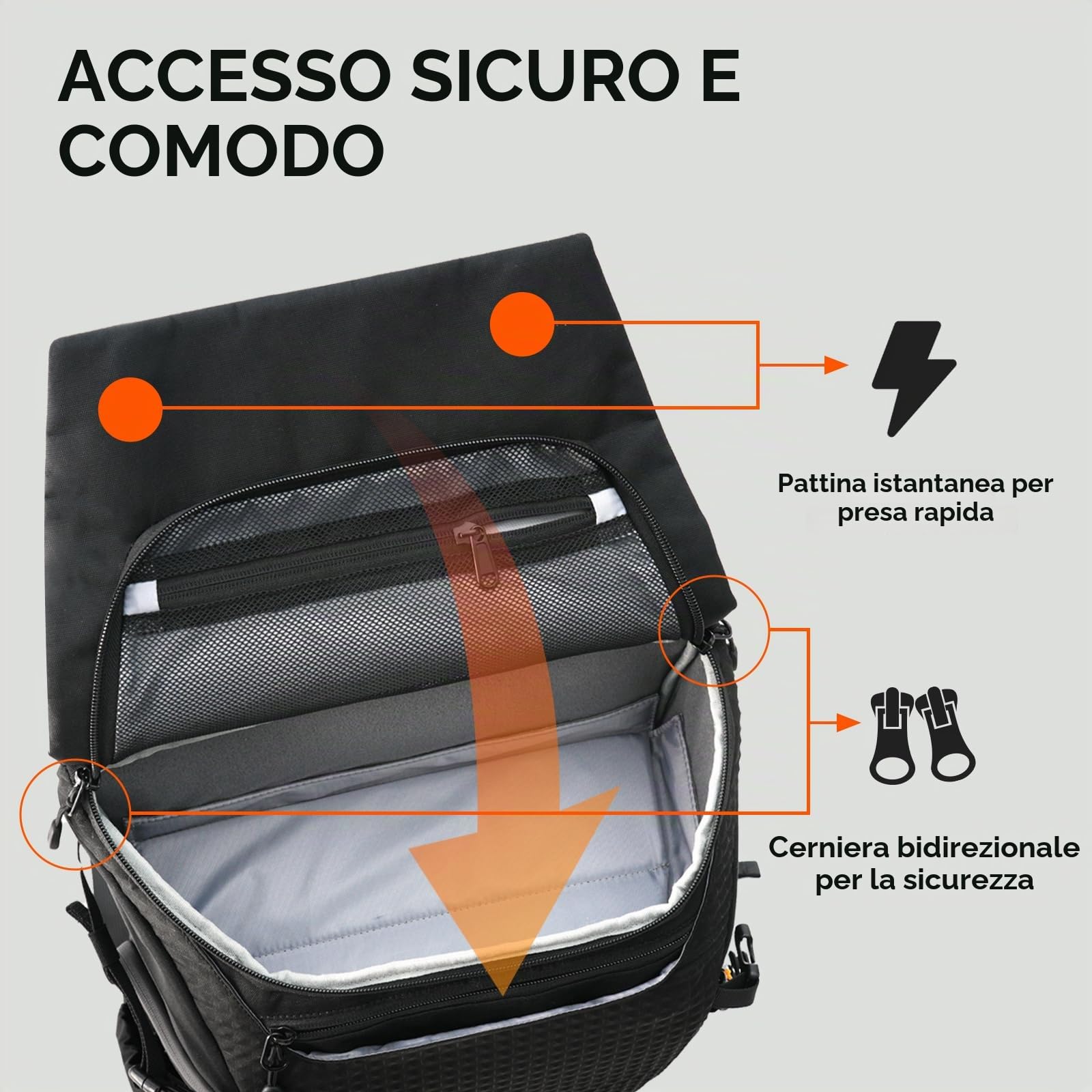 TARION Grande Zaino Fotografico Professionale - Zaino per Fotocamera con Scomparto per Laptop da 16 pollici - Patta Superiore Magnetica e Cintura Staccabile, Copertura Antipioggia (Thorner)
