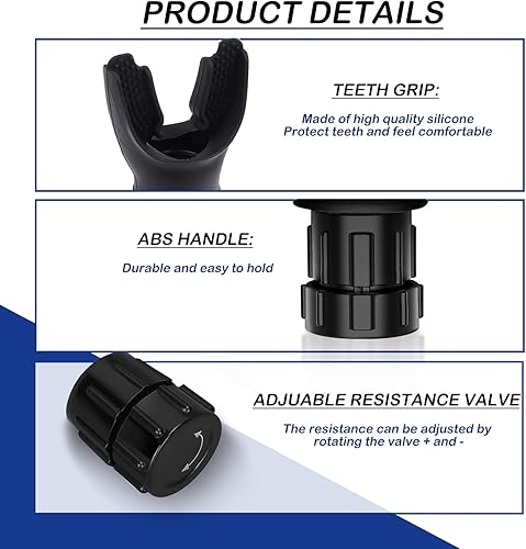 Miniatura 4 de Dispositivo de ejercitador, dispositivo de ejercicio LUN de espirometría con capacidad pulmonar de resistencia ajustable, ajustable a diferentes
