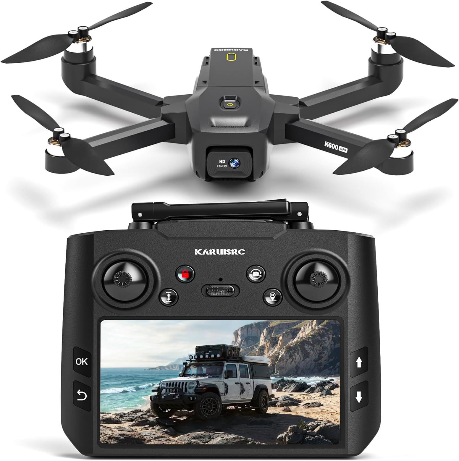 GPS Drones with EIS 1080P Camera for Adults, 4.5"LCD Screen Control and Follow Me, 5GHz FPV Real-Time and GPS Auto Return, Al Track&Orbit Mode, RC Quadcopter drone Beginner, Long Flight Time Under 249g