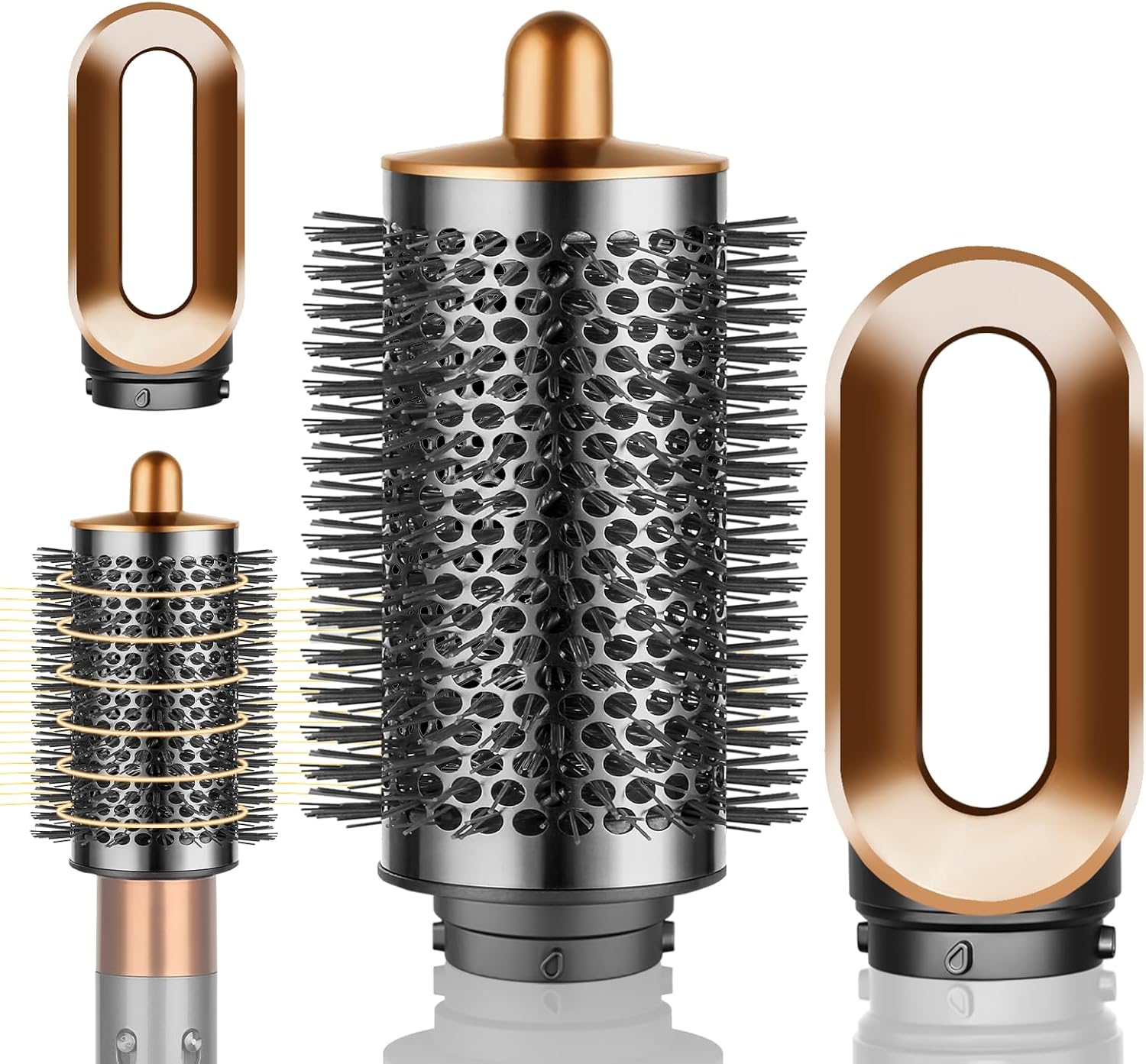 Large Round Volumizing Brush and Pre-Styling Dryer Attachment for Dyson Airwrap, Gold