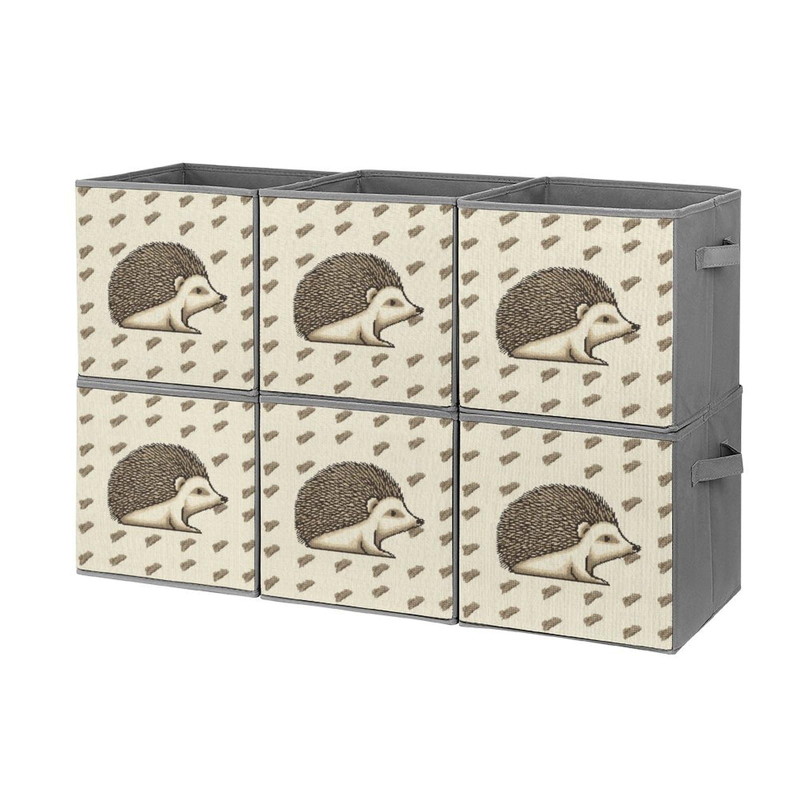 Boîtes de rangement pliables motif hérisson pour organiser les étagères de bureau et garde-robes