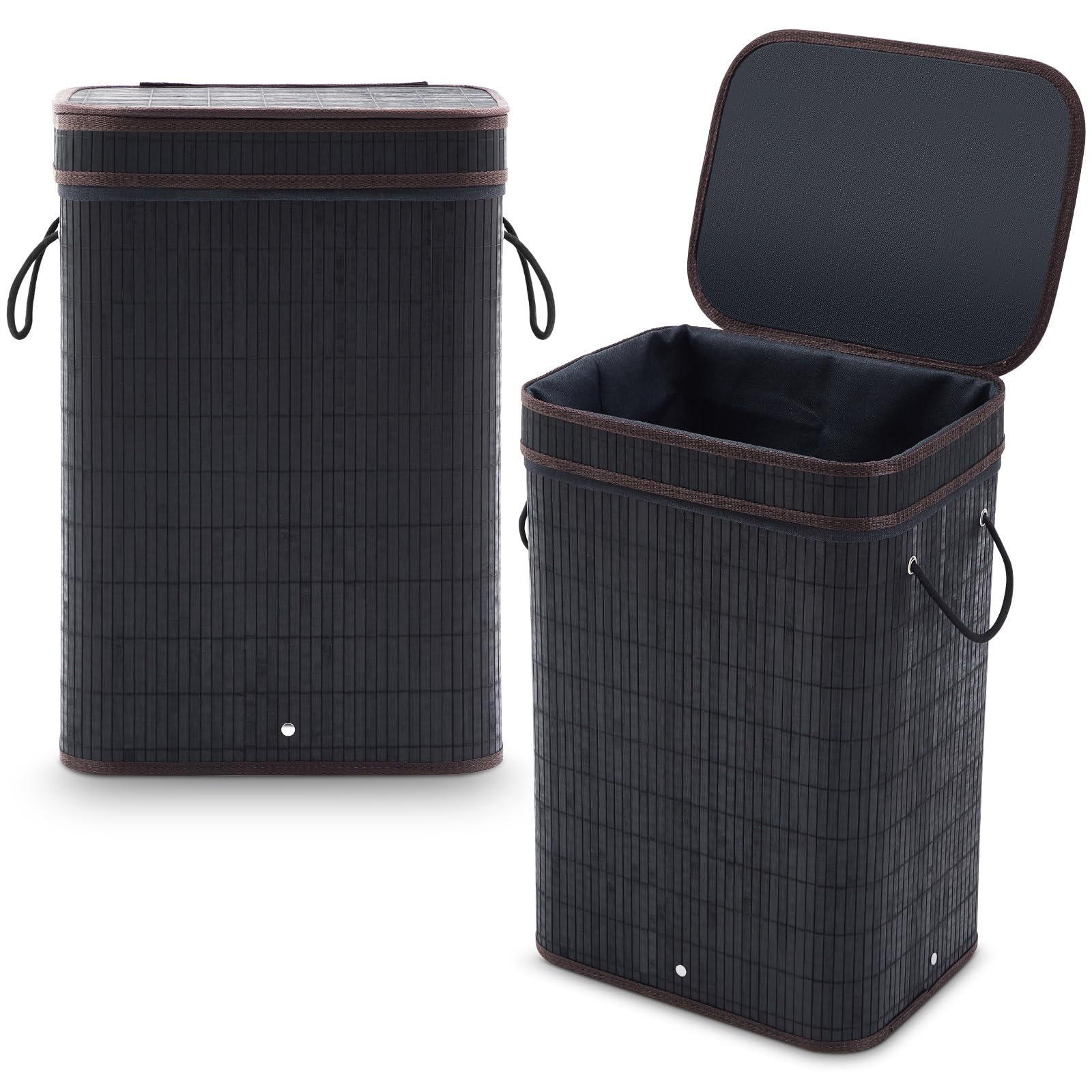 Amazon.com: Kritkin 2 Pack 21 Gallon Bamboo Slim Trash Can with