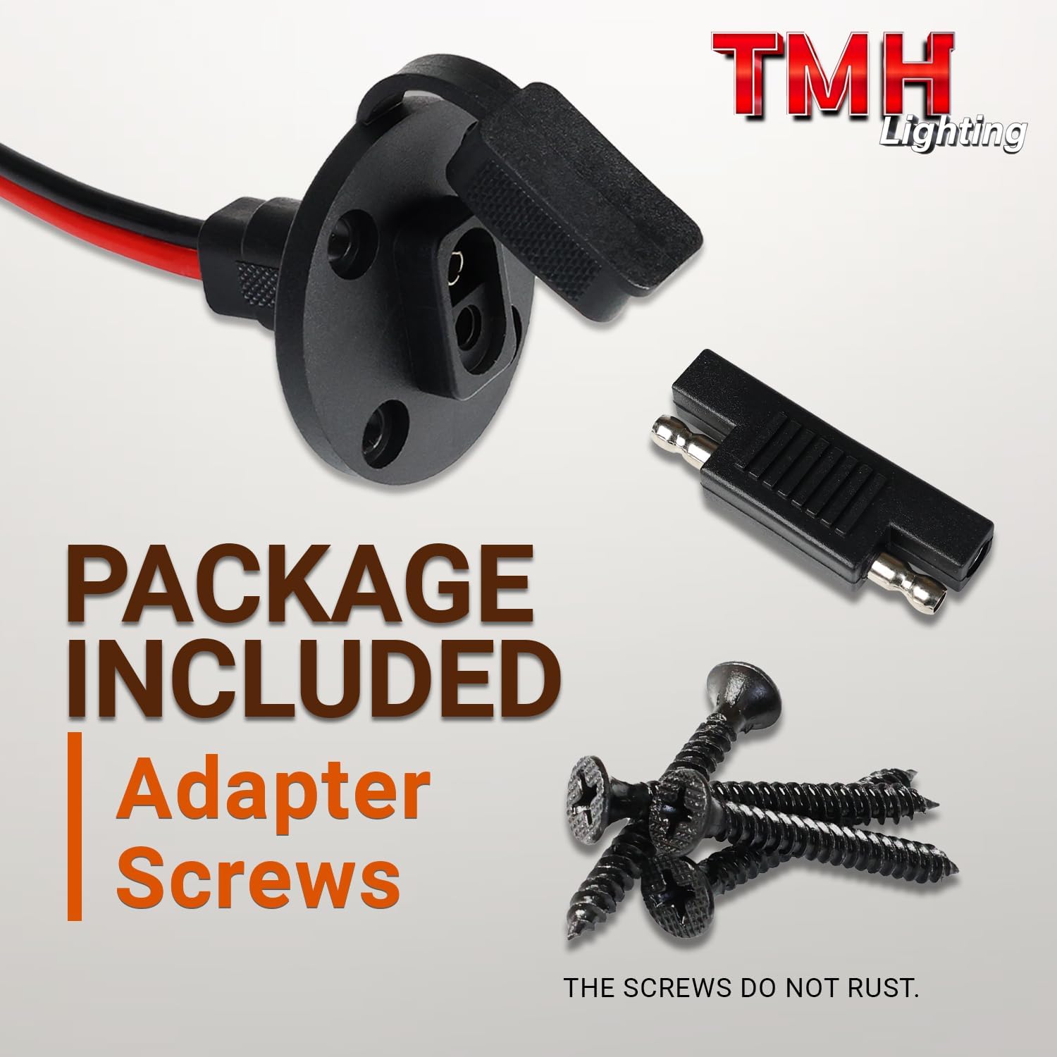 TMH 5 Pcs SAE Socket Sidewall Port - 10 AWG 60cm (2 FT), Solar SAE Quick Connect Panel Flush Mountable Cable for Solar Panel Battery Charger with 20 screws (Pack of 5)