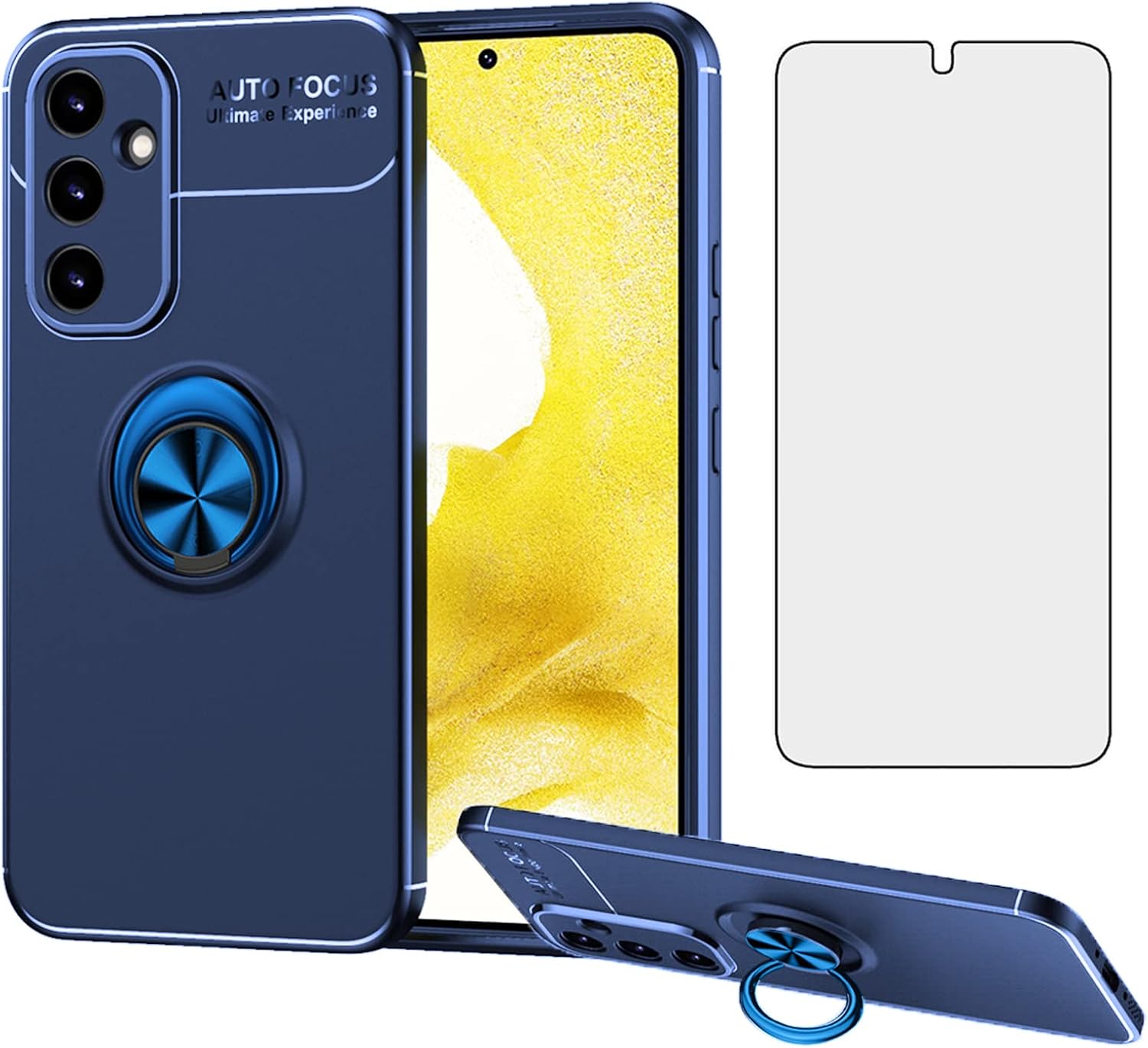 Asuwish Phone Case For OPPO Reno5 Z/A94 5G/A95 5G/F19 Pro 5G With Tempered Glass Screen Protector Cover Stand Ring Holder Hard Magnetic Shockproof Kickstand Reno 5 A945G A955G Women Men Red - View #2