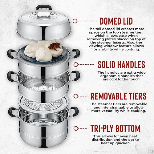 Miniatura 4 de CONCORD 3 Tier Premium Acero Inoxidable 32 CM