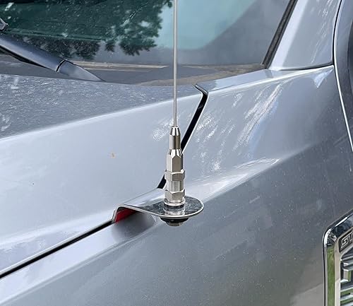 Miniatura 3 de iJDMTOY Soporte de antena CB/borde de capó resistente construido de acero inoxidable compatible con Ford F-250 F-350 Super Duty 2017-2022