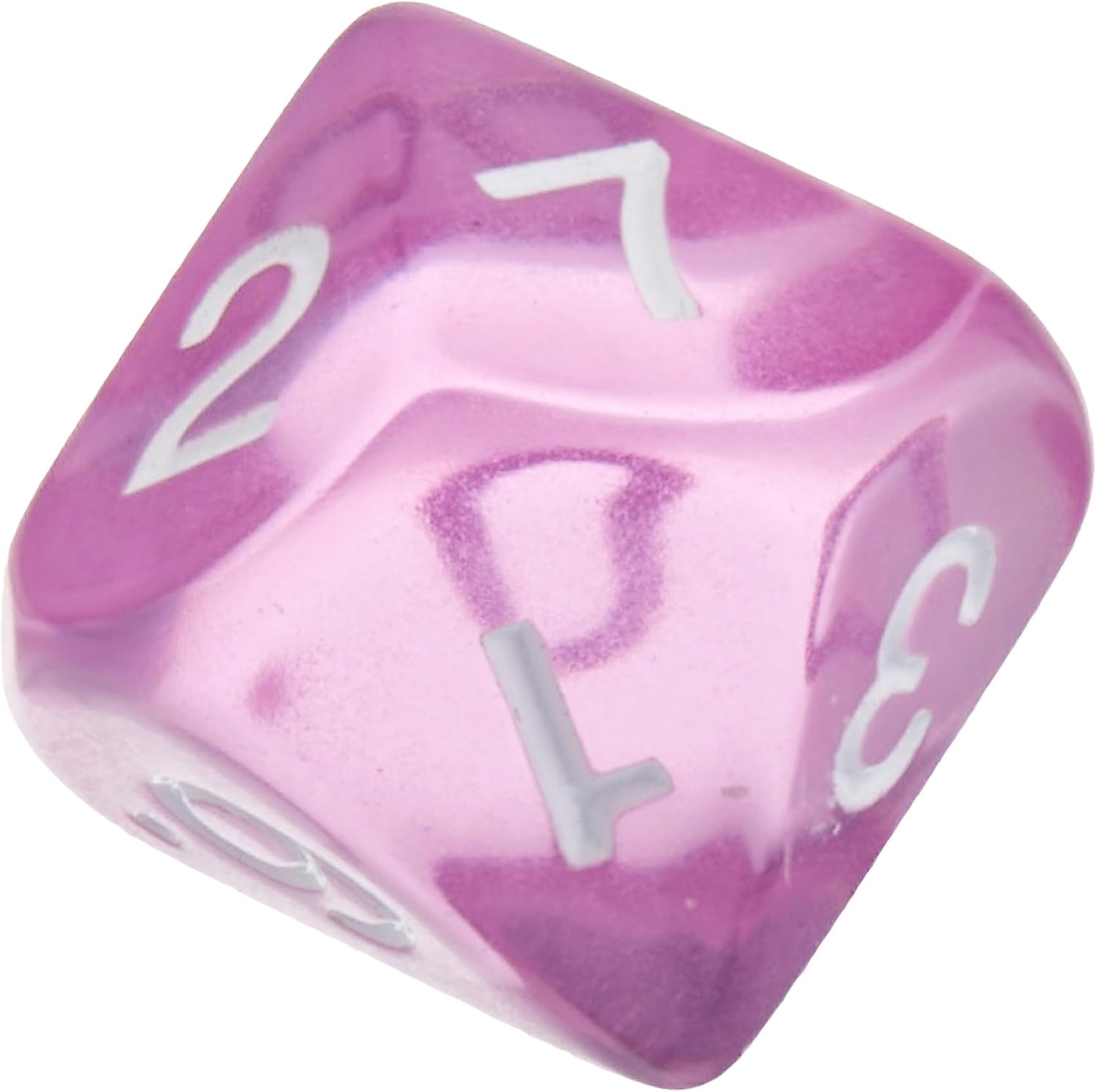 Koplow 10D10 Dice Set, Transparent Orchid/White