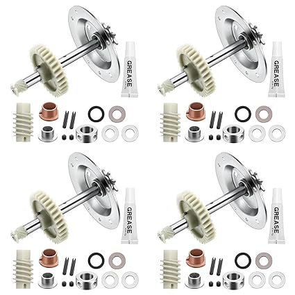 Hicarer 4 Pcs Gear and Sprocket Replacement Kit, Chain Drive Gear and Sprocket Kit 41c4220a Gear and Sprocket Kit, Include Gear and Sprocket, Worm Gear, Grease, Motor Shaft Bearings, Sprocket Bearings