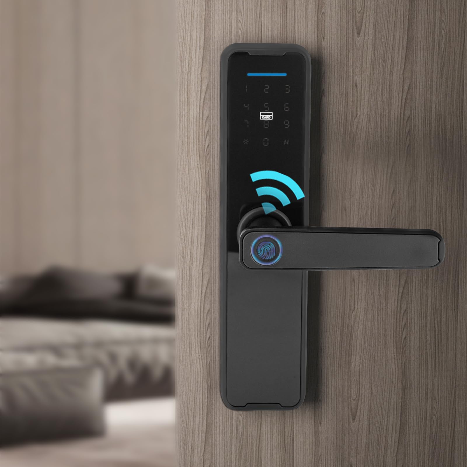 Cerradura digital inteligente para puerta con huella dactilar, teclado digital con manija de puerta, cerradura electrónica con 5 modos de desbloqueo, para casa, apartamento, oficina, puerta de casa