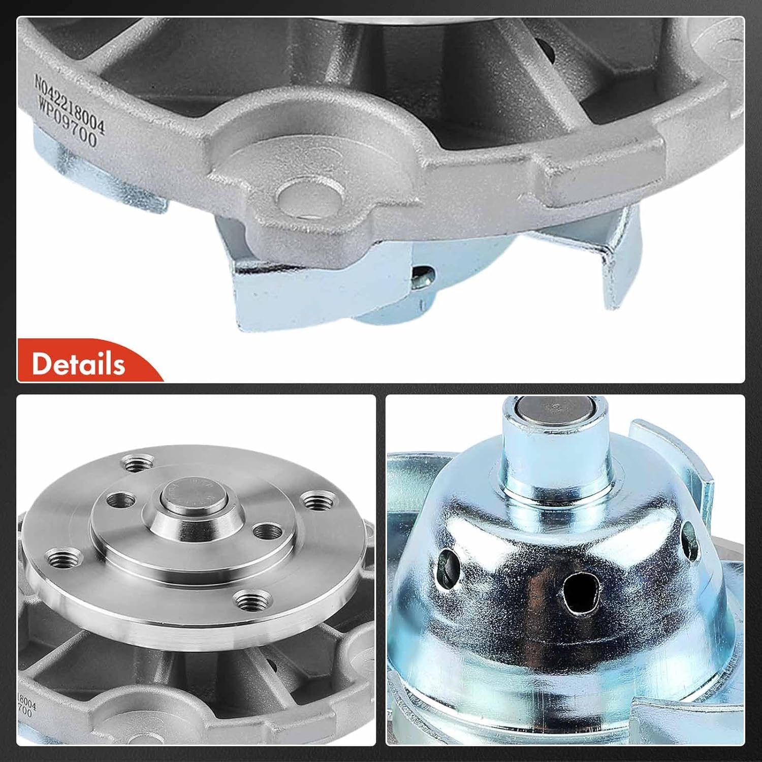 A-Premium Engine Water Pump with Gasket [fits OHV, 6Cyl 3.4L] Compatible with Chevrolet Equinox 2005-2009 & Pontiac Torrent 2006-2009,