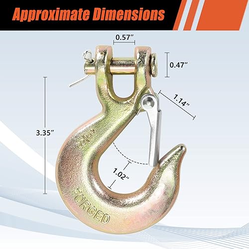 Miniatura 5 de Gancho deslizante de horquilla de 38 pulgadas con pestillo, gancho de cadena de acero forjado G70 adecuado para cadena de alta resistencia para