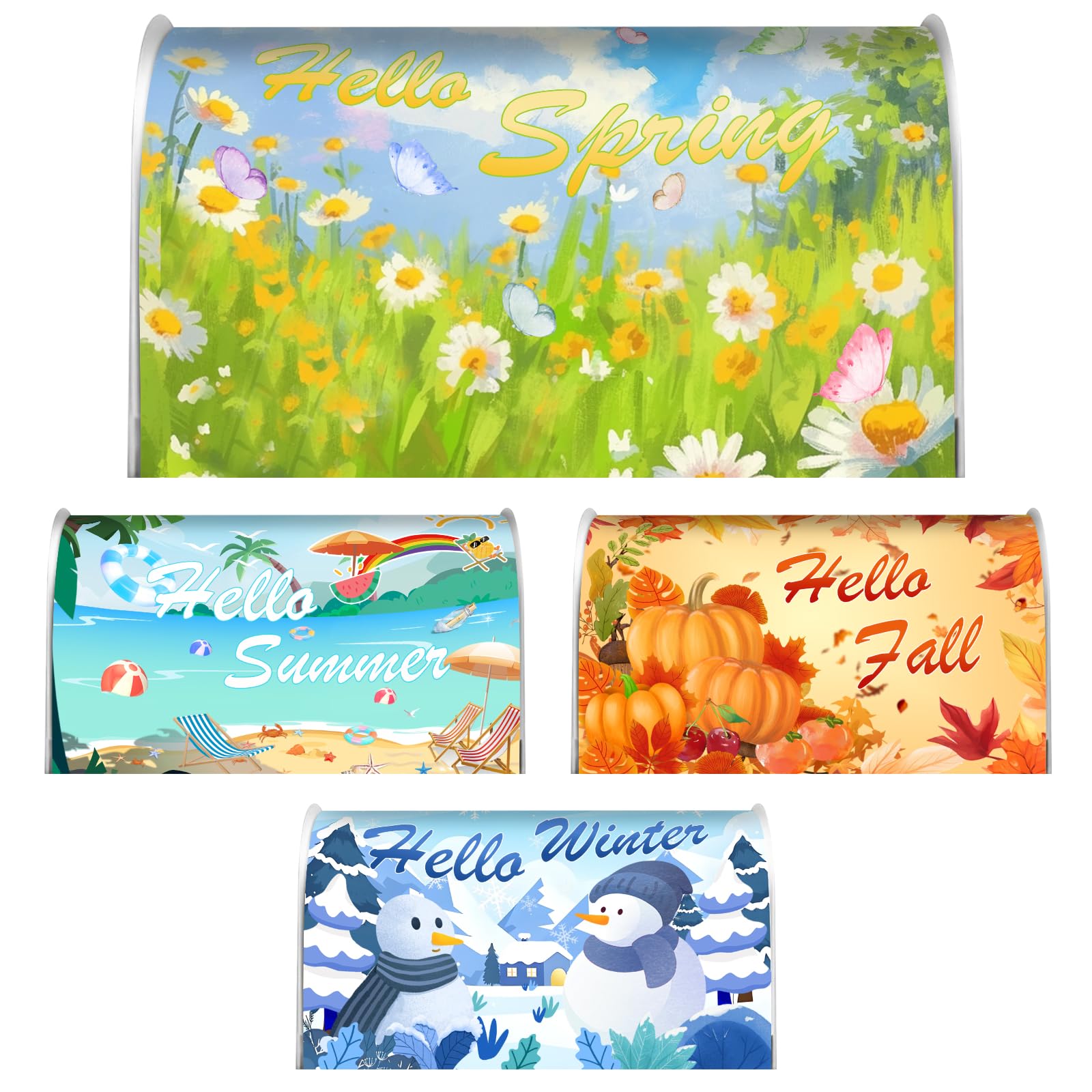 4 Pcs Seasonal Magnetic Mailbox Covers Decorations