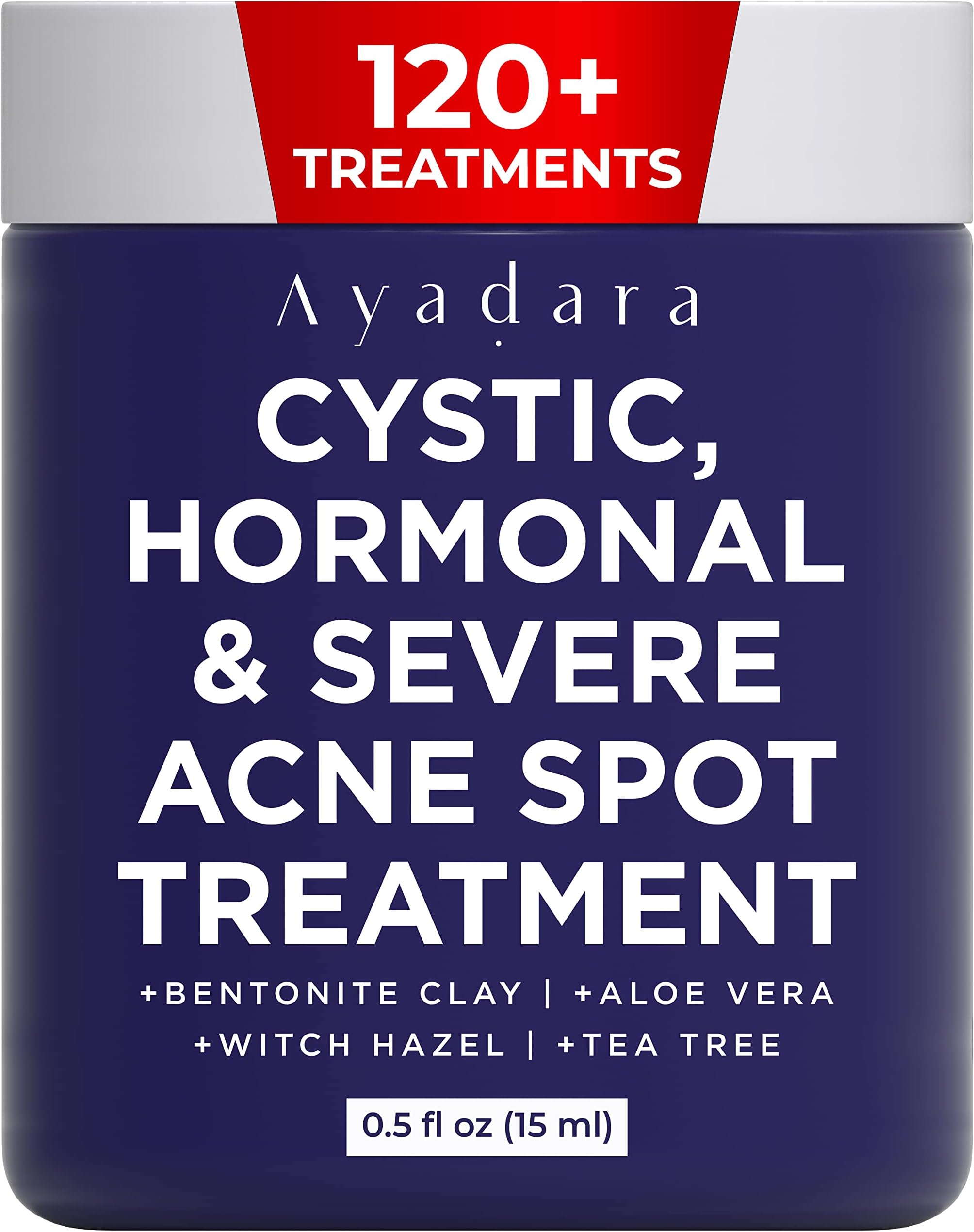 Cystic Acne Spot Treatment, Overnight Hormonal Cystic Acne Treatment for Face, Women, Men and Teens, Cystic Hormonal Acne Treatment for Body, Pimple Cream, Sulfur Acne Spot Treatment, 120 Uses