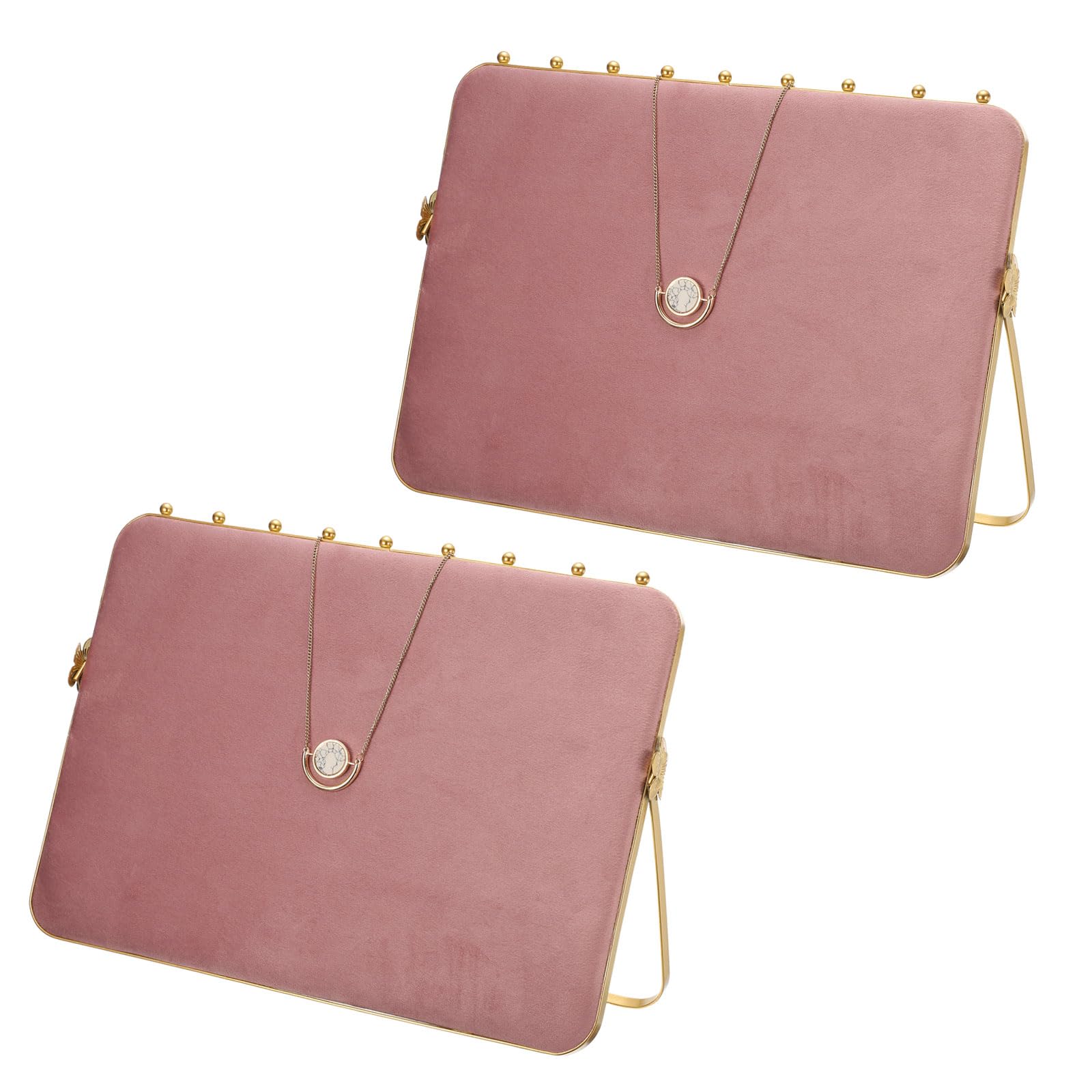 QUARKZMAN 2pcs Supports Présentation Collier En Velours Rose