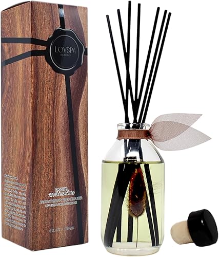 Miniatura 45 de LOVSPA - Set de difusor de cañas, difusor de aceite perfumado con aroma a ámbar romántico y varillas, accesorios de fragancia para el hogar para