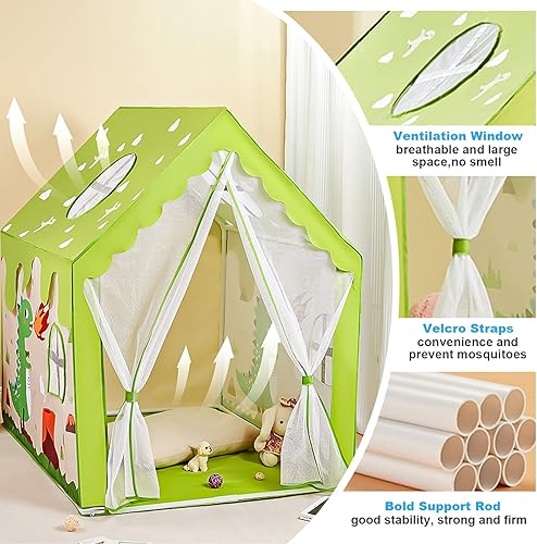 Miniatura 2 de TTLOJ Tienda de campaña de regalo para niños, color rosa para niñas, postes actualizados, castillo de princesa, juguetes de regalo para niños