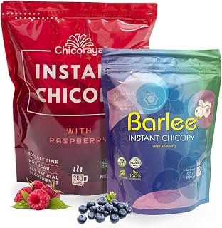 Instant Chicory Coffee by CHICORAYA & BARLEE (2-Pack, 21.15 oz) - Best for Decaf and Diet - Keto & Vegan Beverage Blend - Coffeine-Free Cofee Substitute Alternative - Roasted Root Powder, No Sugar