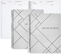 Vista 6 de Juvale Meeting Notebook for Work - Spiral-Bound Planner Notebook for Work Planner & Office Supplies - Agenda & To Do List Notepad - 11 x 8.5 In