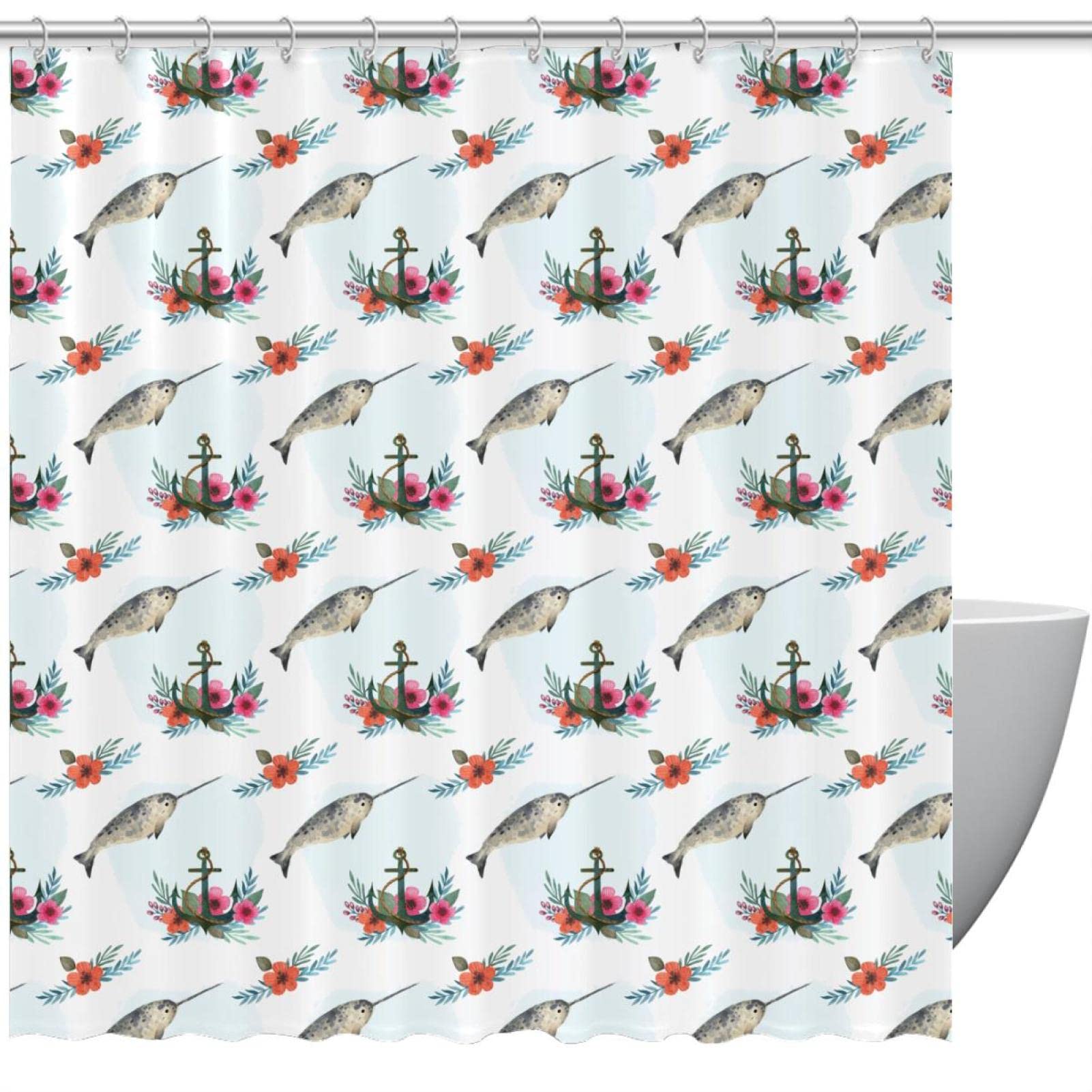 Rideau de douche original avec 12 crochets pour moderniser sa déco