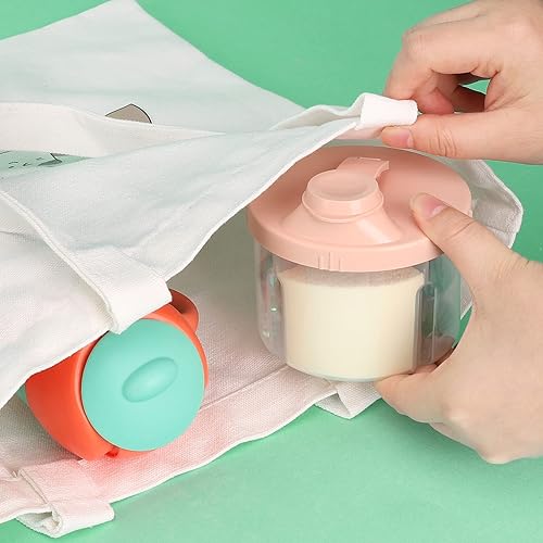Miniatura 6 de Accmor Dispensador de fórmula para bebés sobre la marcha, contenedor giratorio de fórmula de cuatro compartimentos antiderrames para llevar,