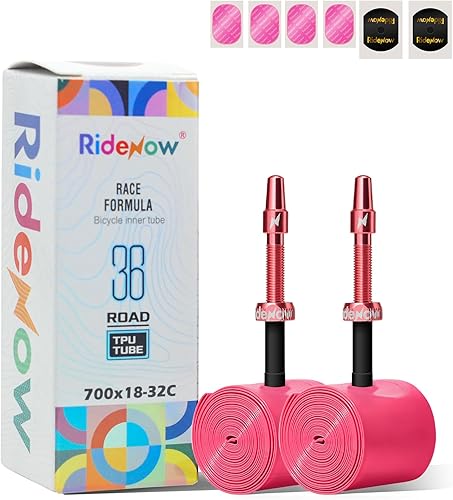 Miniatura 9 de Ridenow 2-Pack Bike Inner Tube for 700/18C-28C, 700/18C-32C,700/28C-38C with 45/65/85 mm Metal &TPU Presta Valves for Road Bikes, Super Light