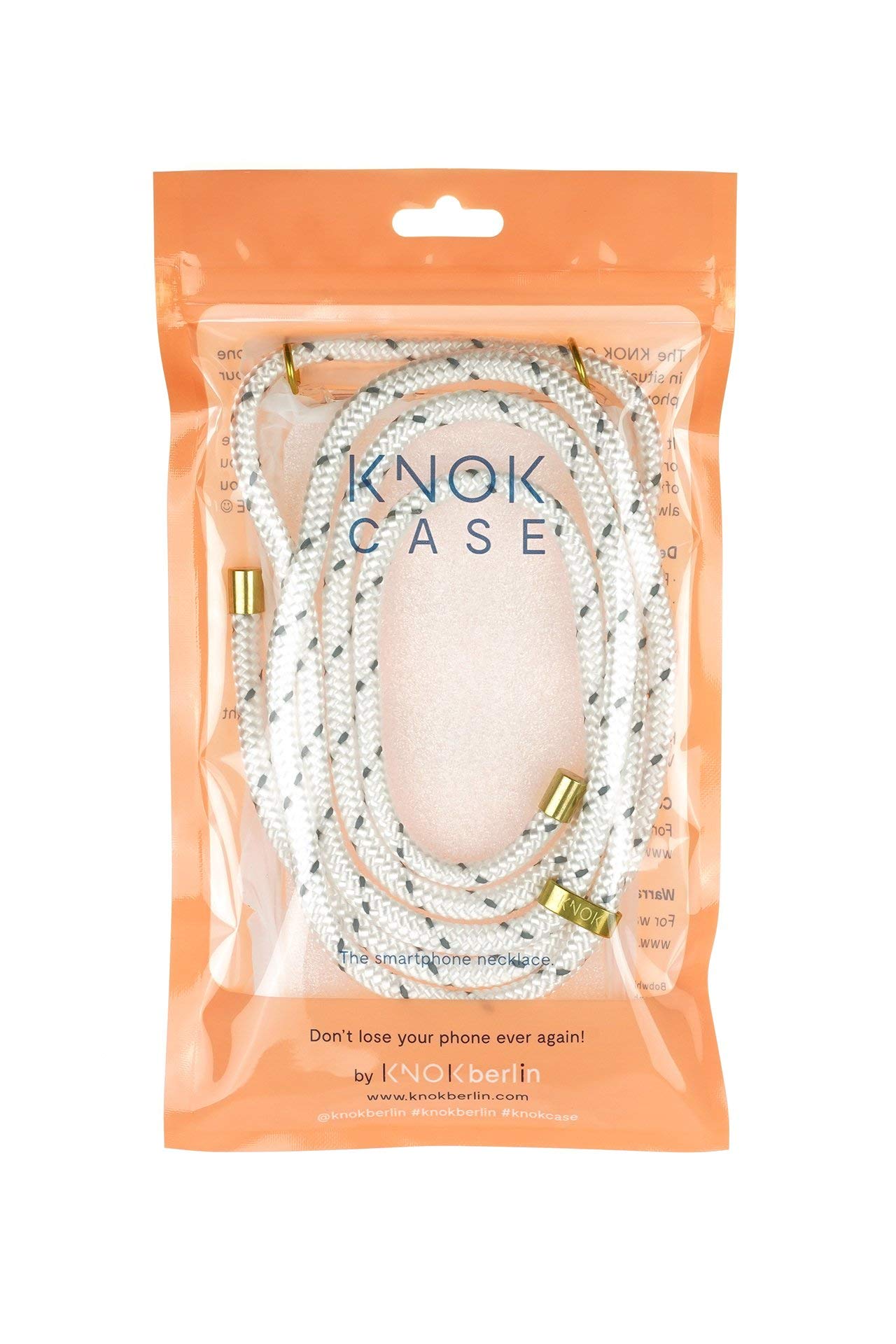 KNOK Catena Per Cellulare Con Custodia In Silicone Per IPhone 7/8/SE 2020 | Cordino Regolabile Da 1,5m | Protezione Anti-Smarrimento