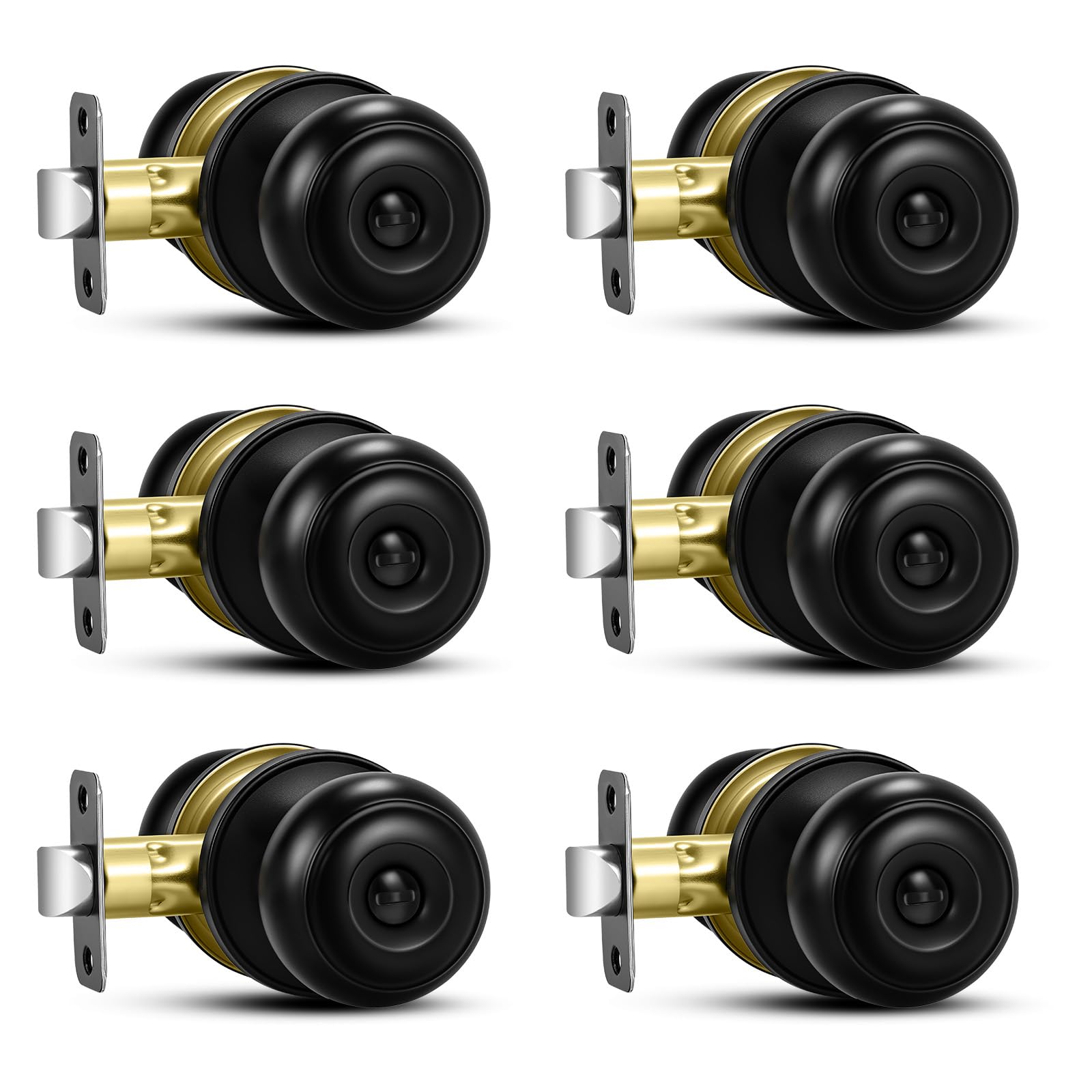 Plustool 10 Pack Brushed Nickel Door Knobs,Privacy Door Knob with Lock, Interior Doorknobs Silver, Keyless Door Locks Set for Bedrooms Bathrooms, Reversible for Left/Right Door Handle — Amazon image 11