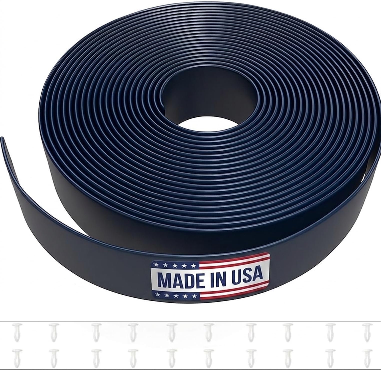 Sangle en vinyle de rechange bleu foncé mat 3,8 cm pour rénover fauteuil de jardin extérieur