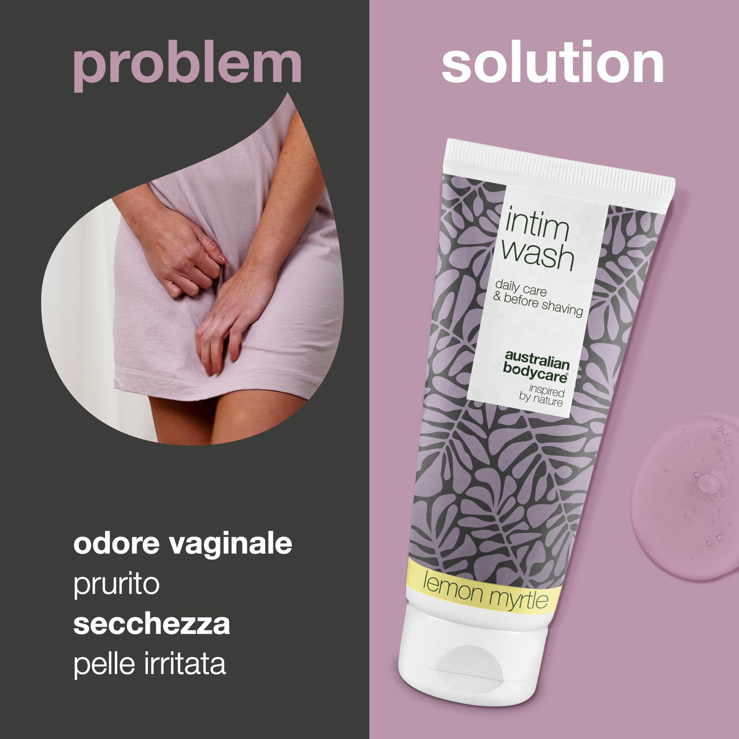 Australian Bodycare Intim Wash 200 ml | Detergente intimo per uomini e donne | Tea Tree Oil australiano 100% naturale e vegano | Contro prurito e odori | Dermatologicamente testato a pH bilanciato