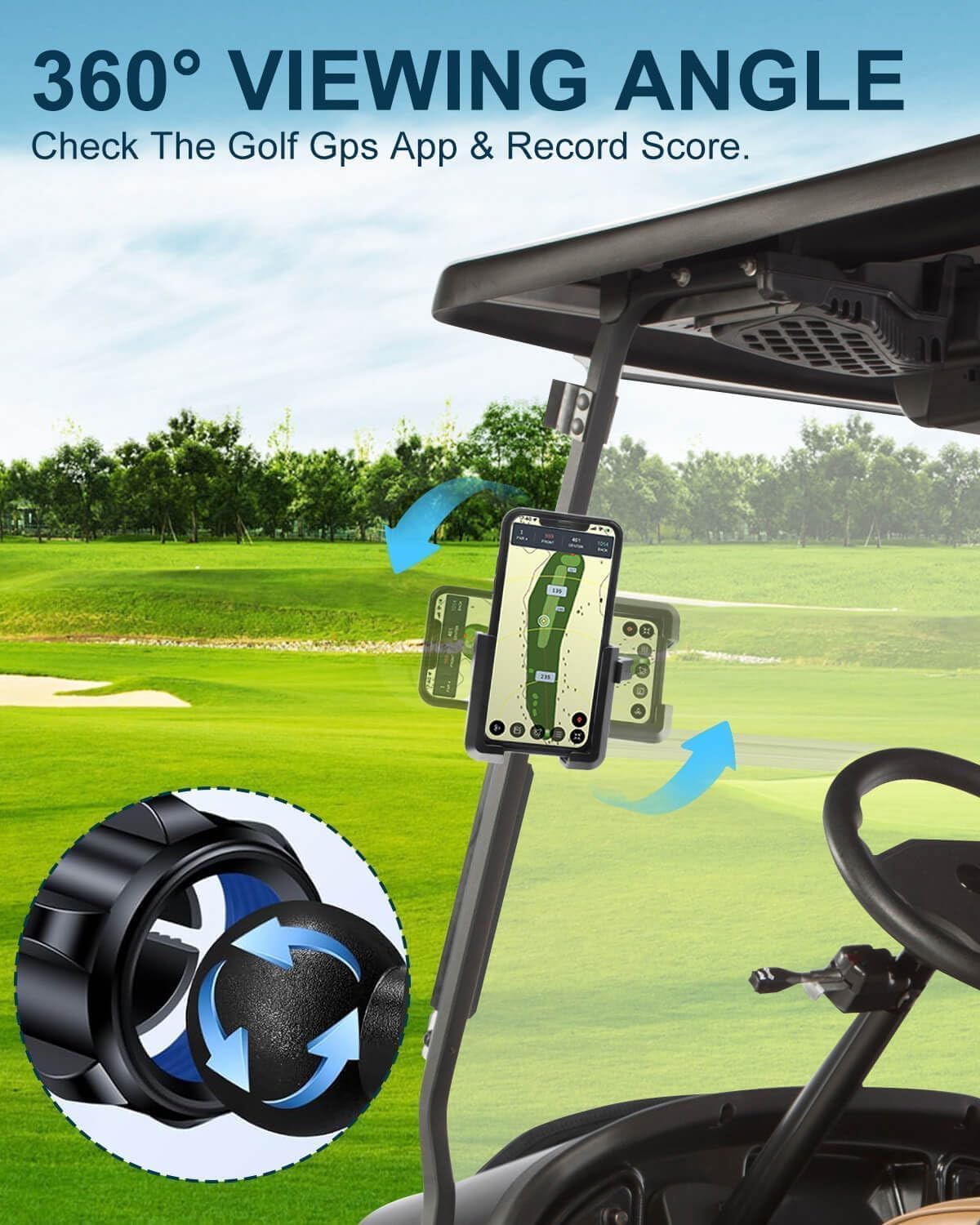 Golf Cart Phone Holder Mount Magnetic with Vibration Dampener Anti Shake, Golf Cart Phone Caddy Compatible with iPhone/Galaxy/Google Pixel/Motorola Fit EZGO/Club Car/Yamaha/ICON/Zone - Image 5