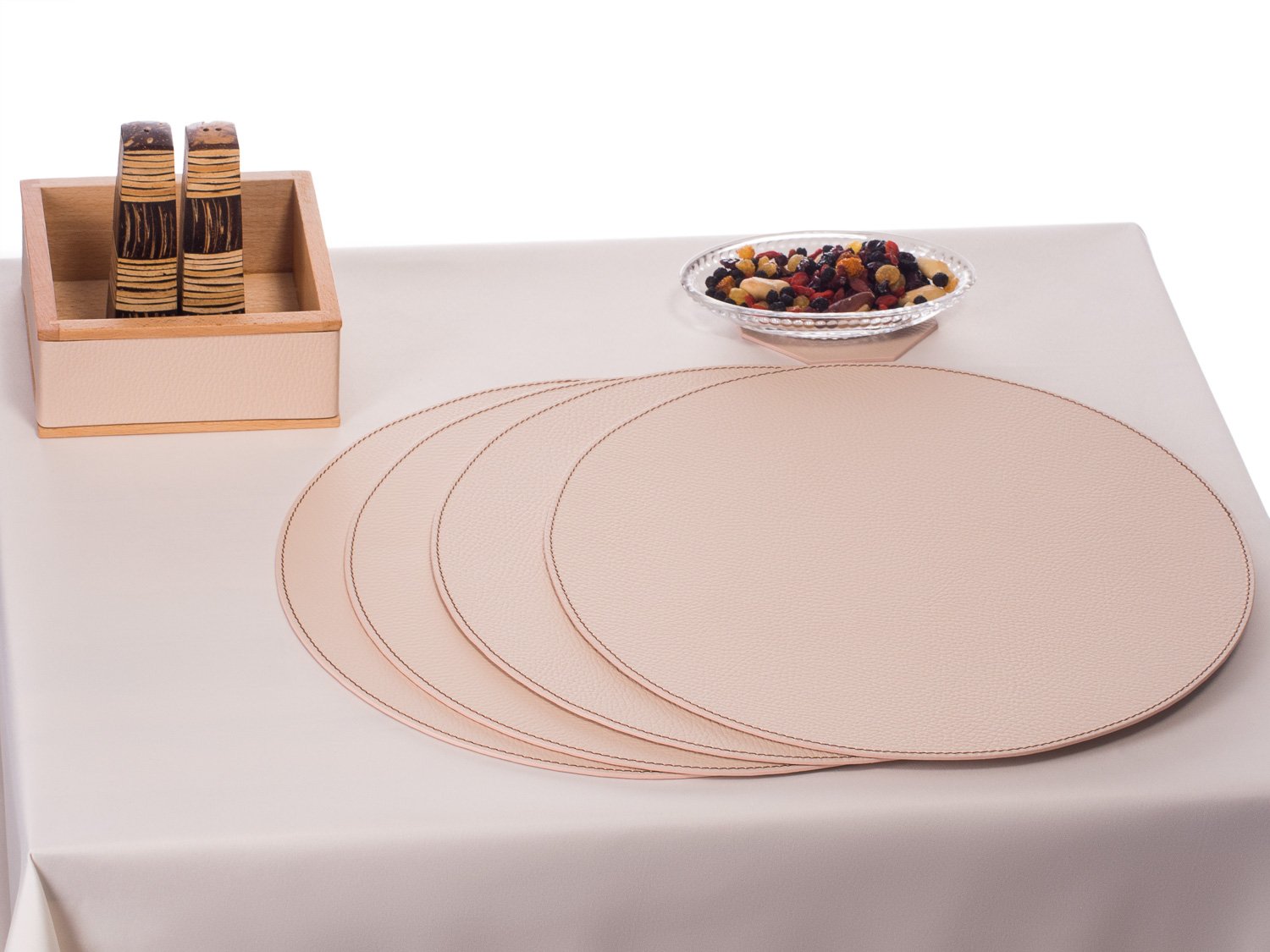 Argon Tableware 12 Pezzi Linea Rotonda Slate Tovagliette & Sottobicchieri Set - Rustico Naturale Sala Drinks Table Mats - Grey