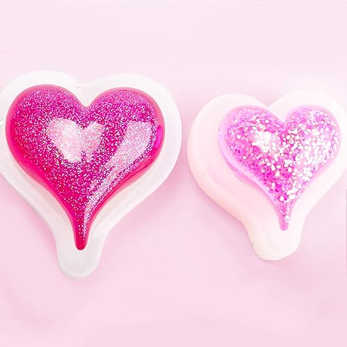 Miniatura 6 de WANDIC 3 moldes de resina epoxi de corazón de amor, moldes de silicona hechos a mano para manualidades, decoración de fondant y fabricación de