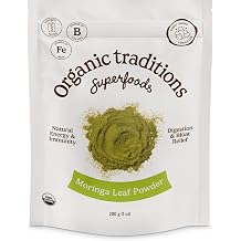 Organic Traditions Moringa Powder Organic, Green Superfood for Smoothies with Moringa Leaves, Rich in Natural Vitamins and Minerals, Traditionally Used for Daily Well Being, Vegan Non-GMO, 200g / 7oz